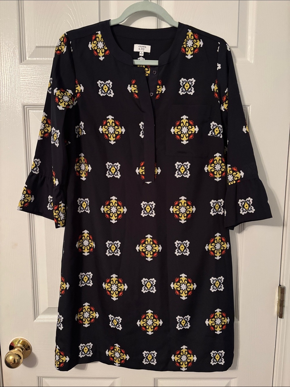 Crown & Ivy navy Floral-Medallion Midi Dress